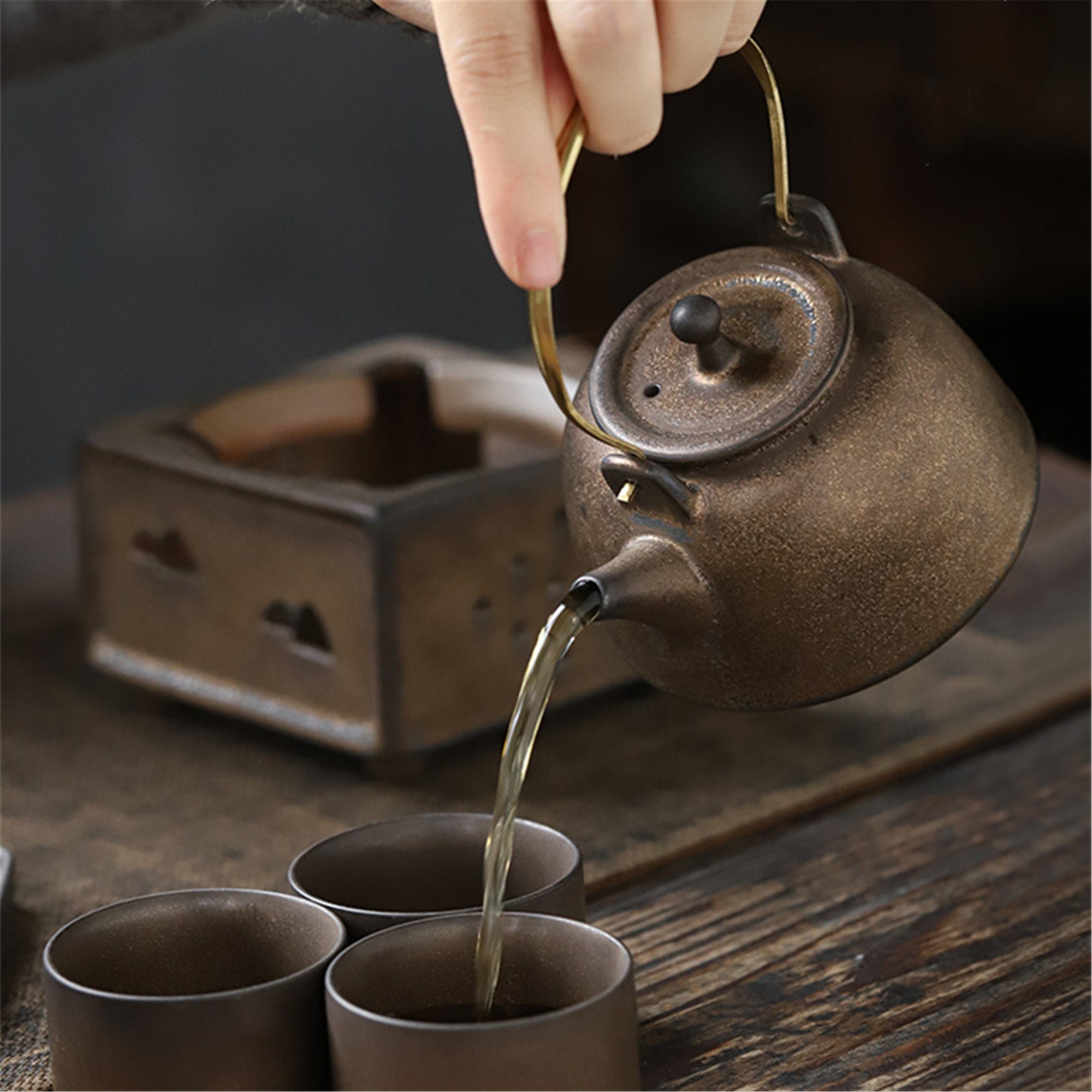 Handmade Kung Fu tea set with retro ceramic handle pot and Etsy