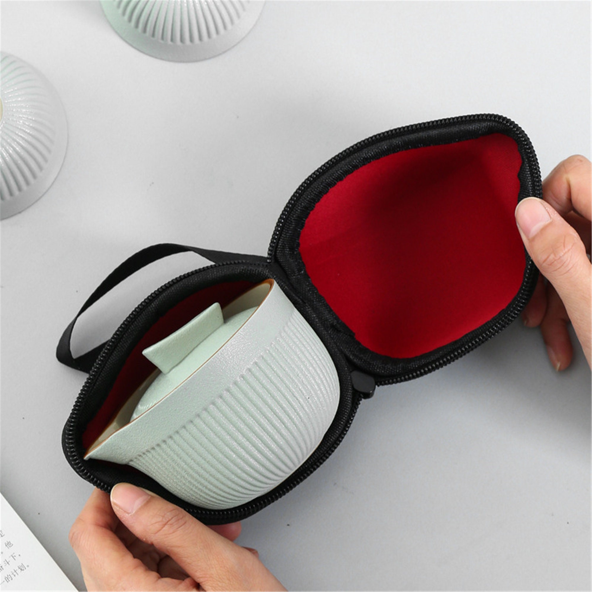 Travel tea set portable one pot two cups ceramic Etsy