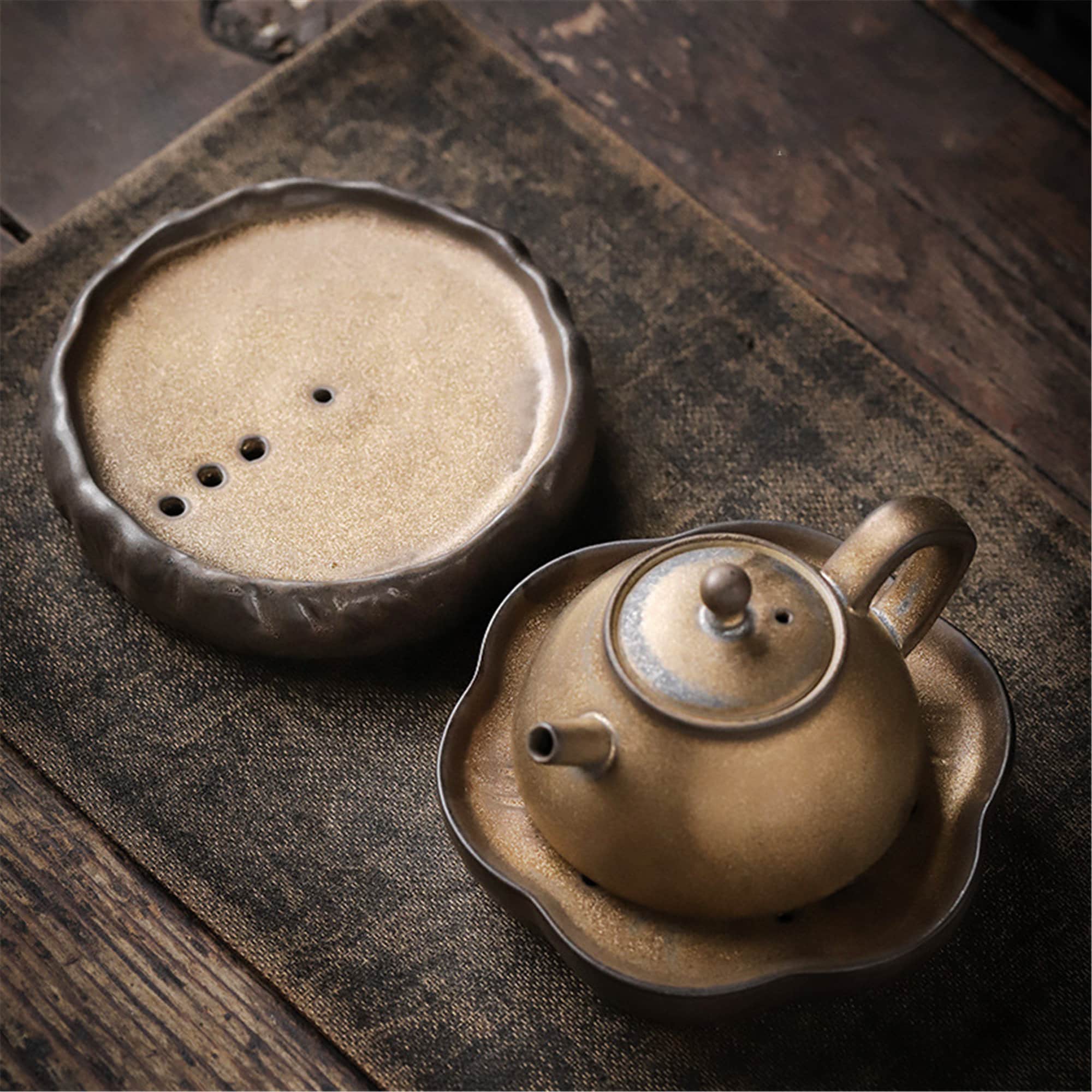 Retro gilt pot holder ceramic potholder teapot holder Etsy