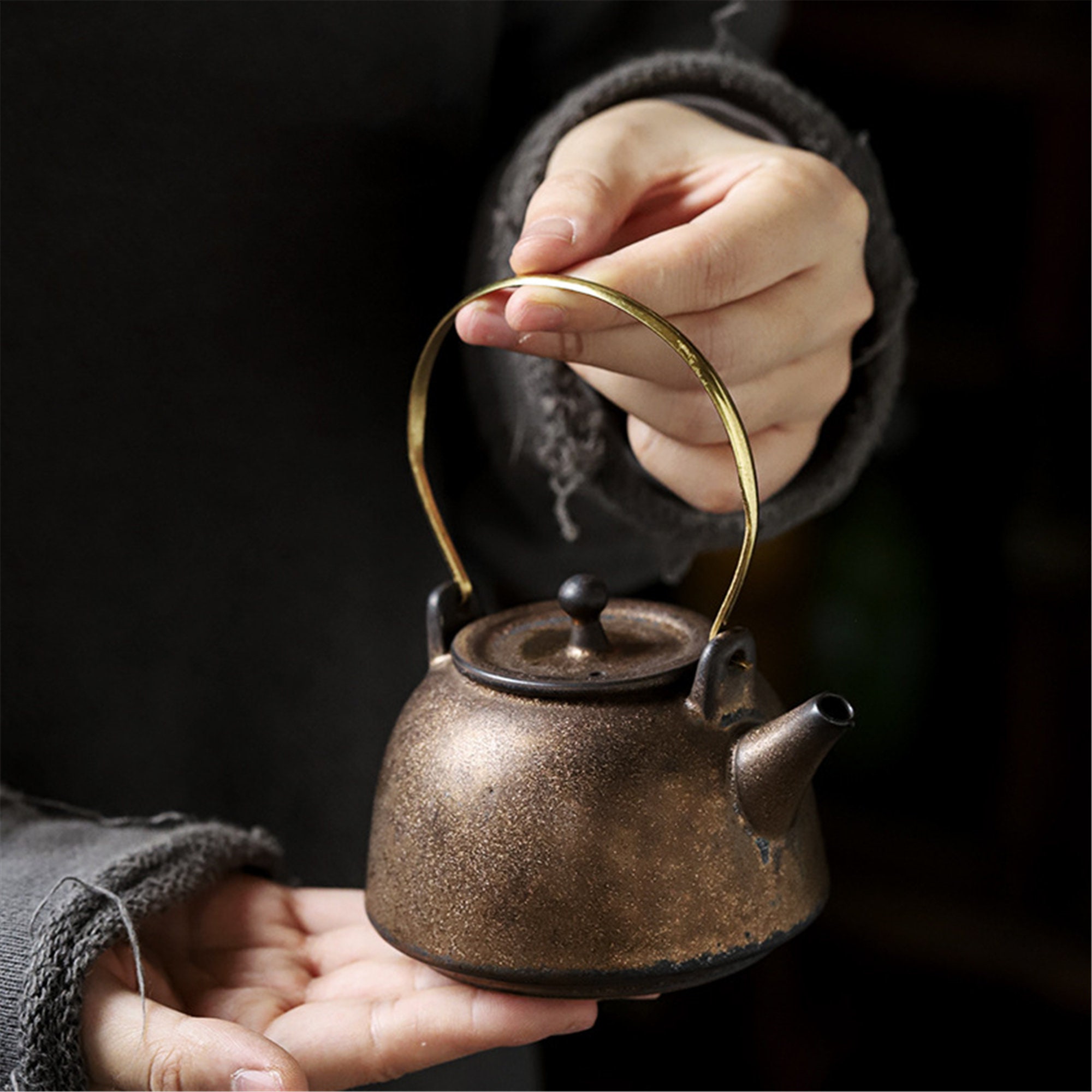 Handmade Kung Fu tea set with retro ceramic handle pot and Etsy