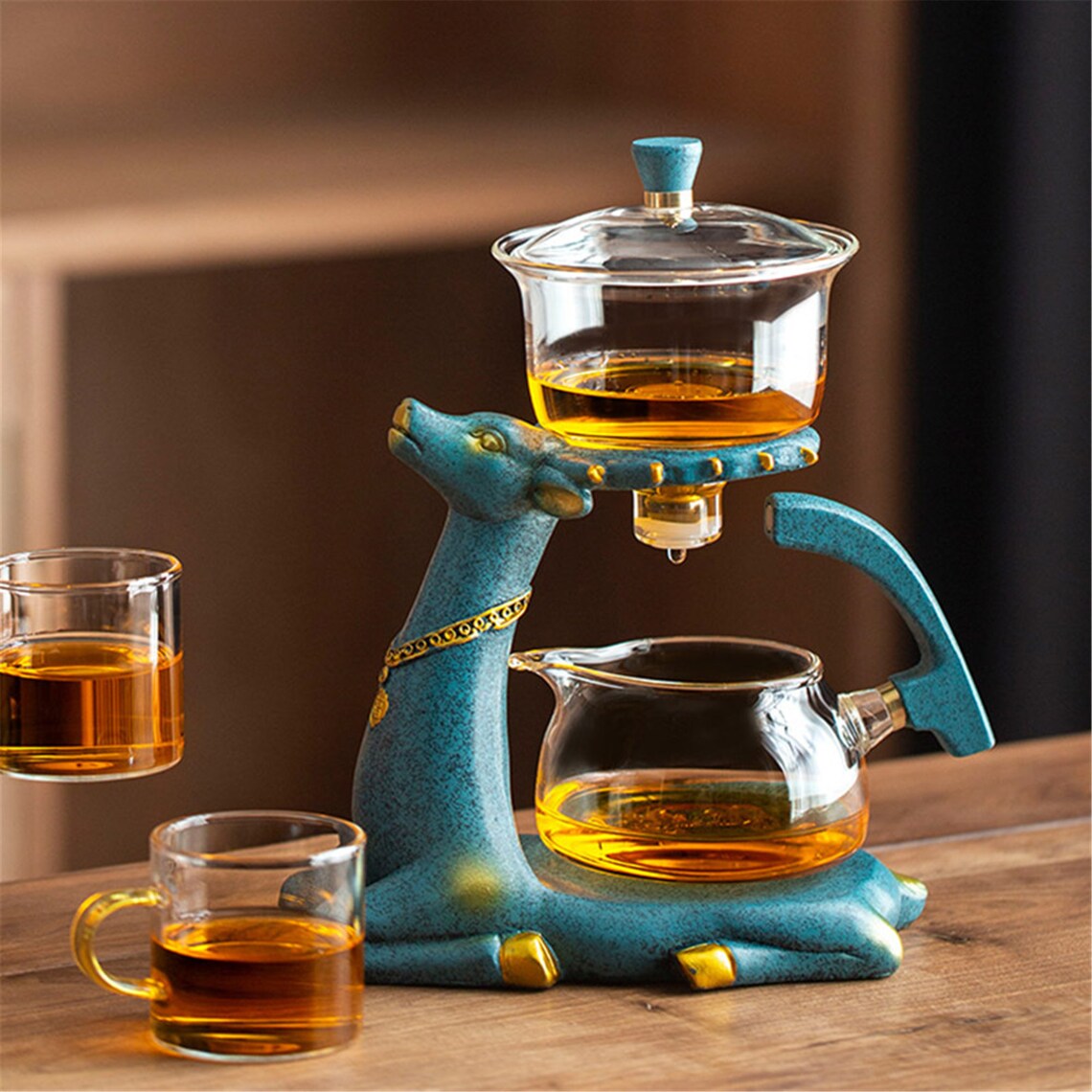 Glass automatic tea set office gift glass tea set Etsy