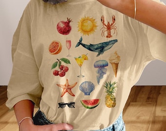 T-Shirt Sommer: Granatapfel, Hummer & Ananas T-Shirt