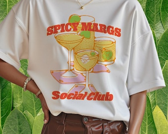 Spicy Margs T-Shirt, Spicy Margarita Club T-shirt, Margarita Graphic Tee, Spicy Margarita Social Club, Tequila Tee, Cocktail Lover Shirt