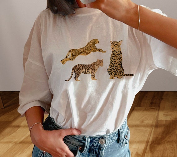 Leopard Vintage T-shirt | Leopard Shirt, Aesthetic Tee