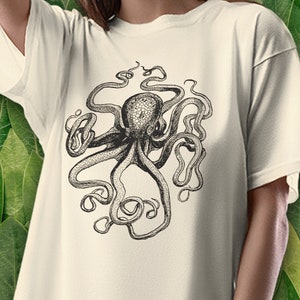 T-shirt japonais de poulpe | Inspiration japonaise, art japonais, t-shirt pieuvre, t-shirt esthétique, cadeau pour les amoureux du Japon T-shirt japonais unisexe
