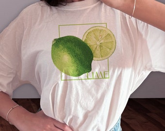Lime Graphic Tee: Retro Fruit Shirt, Summer T-Shirt