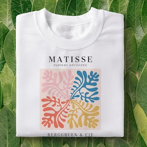Matisse Papiers Decoupes T-Shirt | Berggruen & cie shirt, Aesthetic tee, Pastel Matisse shirt, Abstract Art, Henri Matisse tee, pastel