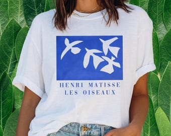 Matisse Les Oiseaux T-Shirt | Vintage Modern Art Graphic Tee | Henri Matisse Shirt Gift for Art Lovers | Museum Aesthetic Unisex Top