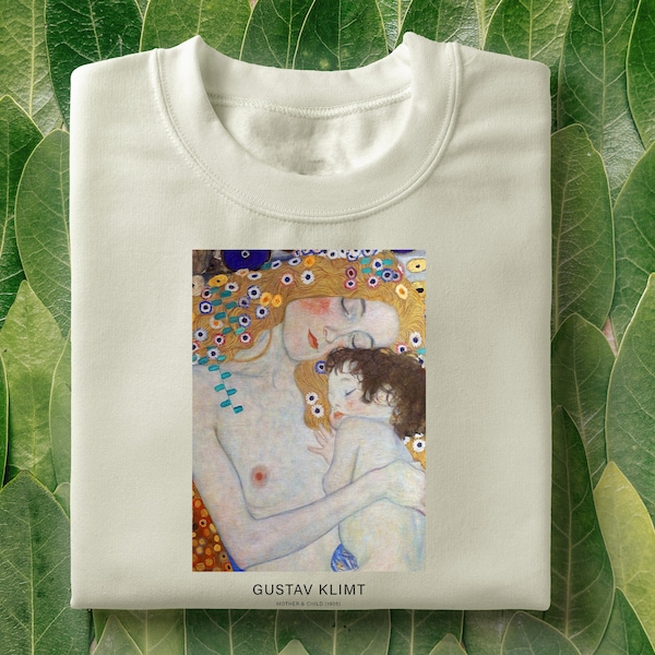 T-shirt mère et enfant Klimt | Chemise Klimt, haut artistique, t-shirt artistique, cadeau Klimt, cadeau mère, artiste célèbre, peintre, chemise mère et enfant