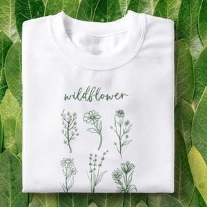 Wildflower T-Shirt | Botanical Shirt, Flower Shirt, Plant Tee, Flower Print, Wildflower tee, Gifts for Her botanical Shirt