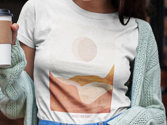 Boho Abstract Landscape Shirt: Protect Our Planet Tee