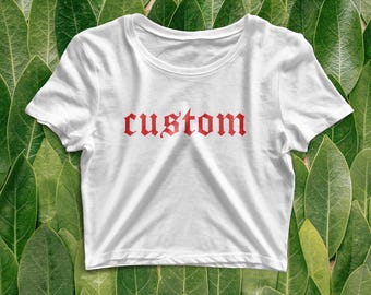Custom Slogan Baby Tee: 90s Y2K Cropped T-Shirt
