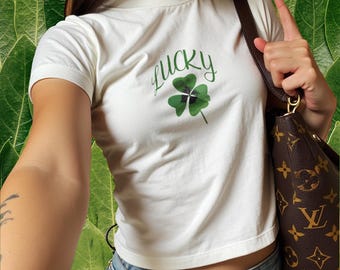 Lucky Clover Baby Tee: St Patrick's Day Top