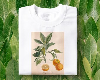 Orange Tree Vintage Illustrated T-Shirt | Botanist Shirt, Botanical Tee, Fruit Tee, Plants Shirt, Tumblr Aesthetic, Womens Clothing