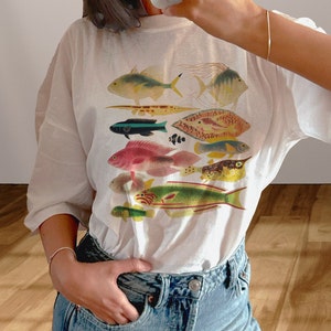 Ocean Fish T-Shirt, Sealife T-shirt, Graphic Tee, Vintage Ocean Shirt, Retro Aesthetic sea, Nature Tee, Fish tee, (Unisex)