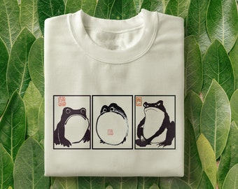Frog Trio T-shirt | Unimpressed, Sad, Angry Frog shirt, Matsumoto Hoji tee, Unimpressed Frog, Sad Frog, Angry Frog, Frog lover Gift