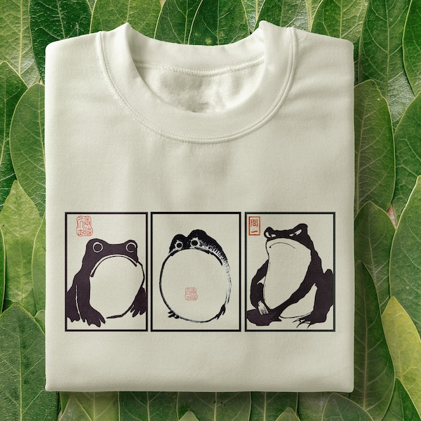 Frog Trio T-shirt | Unimpressed, Sad, Angry Frog shirt, Matsumoto Hoji tee, Unimpressed Frog, Sad Frog, Angry Frog, Frog lover Gift