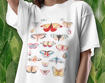 T-shirt vlinders: T-shirt met vintage illustratie