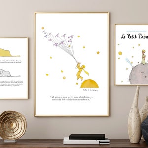 Le Petit Prince Print, Little Prince Poster, Little Prince Illustration, Elephant Hat, Little Prince Quote Print, Boa snake,Digital Download image 7