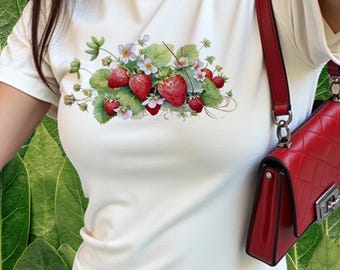 Y2K Strawberry Baby Tee: Fruit Graphic Top