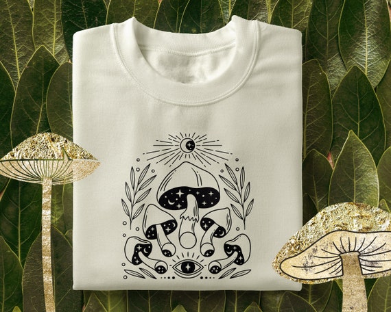 Magic Mushroom Mushroom T Shirt Goblincore Clothing Moon Phase Shirt Vintage 