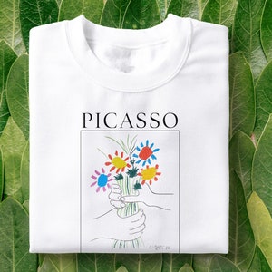 Picasso Bouquet of Peace T-Shirt | Flowers T-Shirt, Pablo Picasso Art, Flower Drawings Tee, Art Lovers