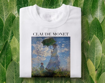 Monet Woman with a Parasol T-Shirt | Gildan 64000 | Impressionist Art Tee | Claude Monet Painting Shirt | Vintage Aesthetic Gift