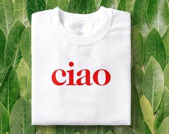Ciao Tee: Mjuk unisexskjorta i bomull, italiensk