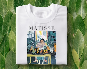 Camiseta Matisse: Interior con jarrón etrusco, Art Top de algodón hilado en anillo