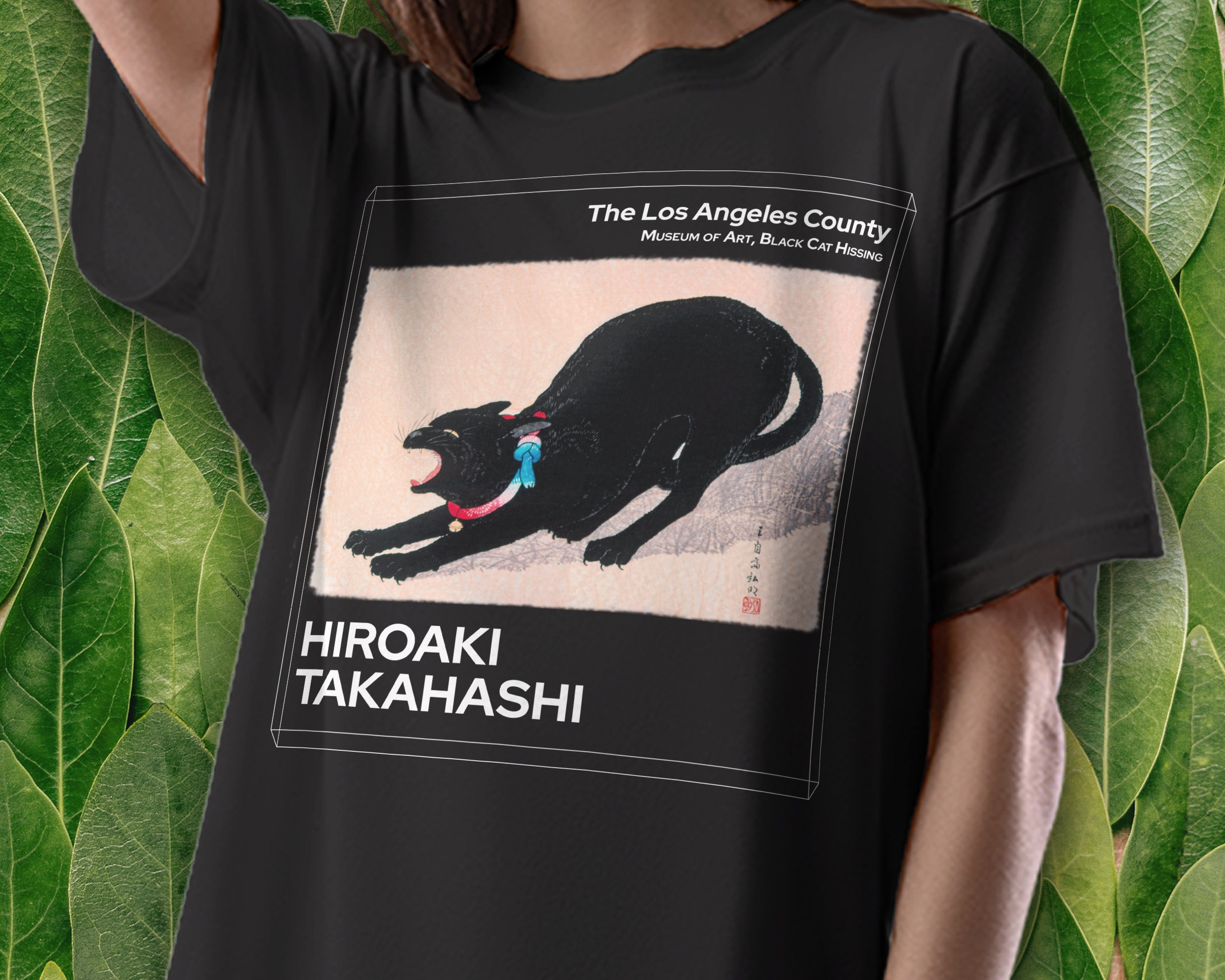 Japanese Ink Anime Manga T-Shirt - Black Cat Design Für Japan Lover