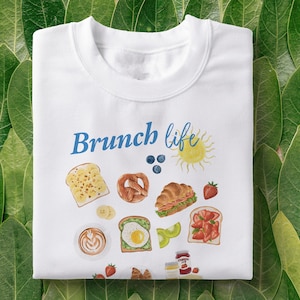 Brunch Life Tee, Breakfast club top, Sunday brunch tshirt, brunch food tshirt, holiday brunch top, aesthetic tee, Break fast tshirt