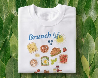 Brunch Life Tee, Breakfast club top, Sunday brunch tshirt, brunch food tshirt, holiday brunch top, aesthetic tee, Break fast tshirt