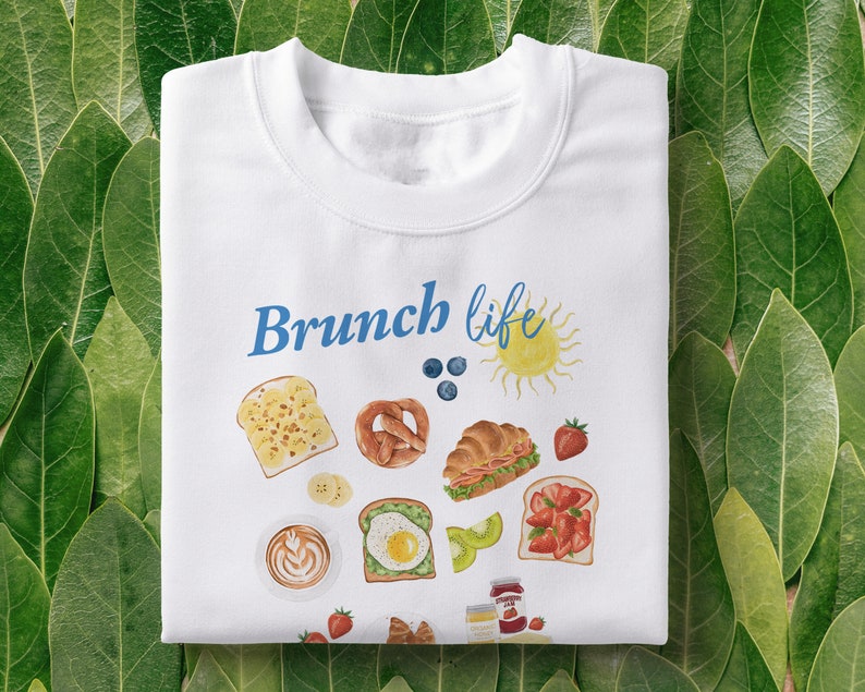 Brunch Life Tee, Breakfast club top, Sunday brunch tshirt, brunch food tshirt, holiday brunch top, aesthetic tee, Break fast tshirt