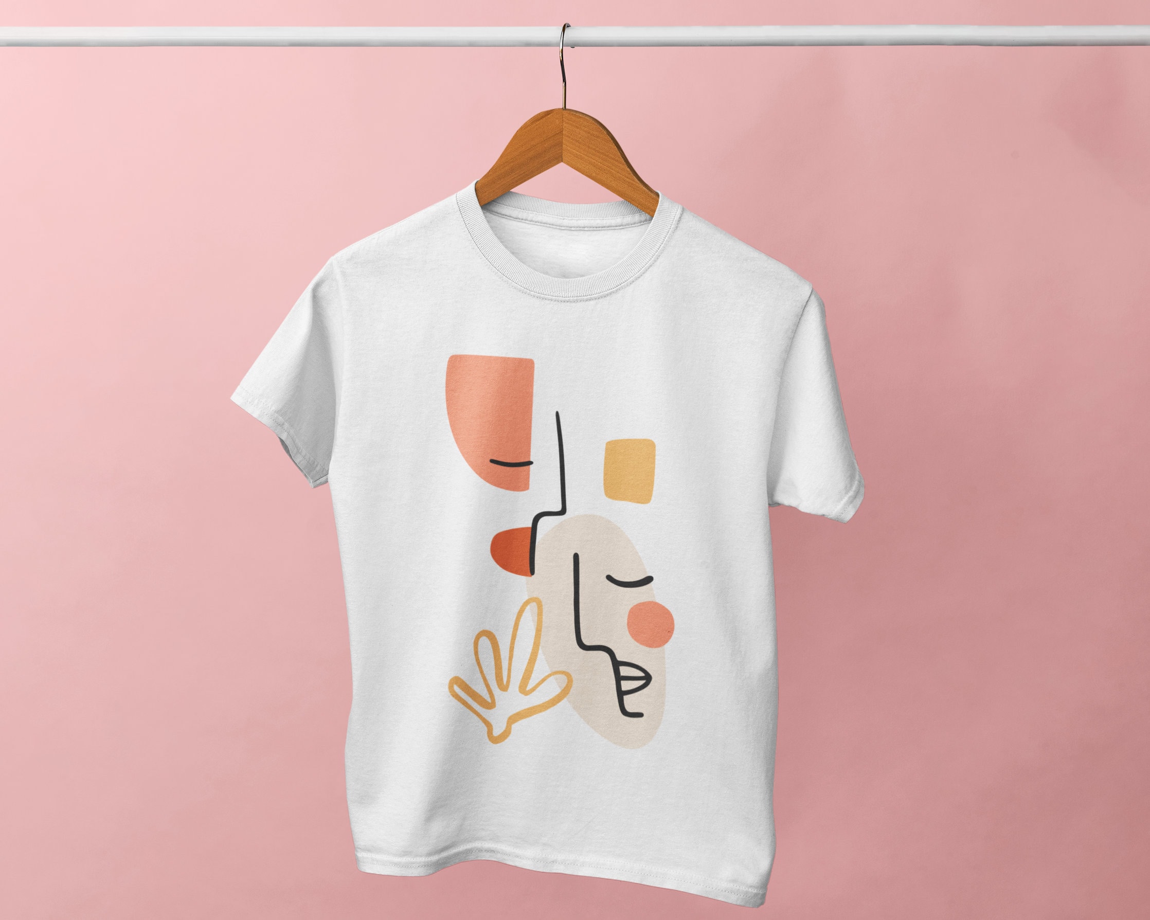 Abstract Faces Design Top Arty Tee - Etsy