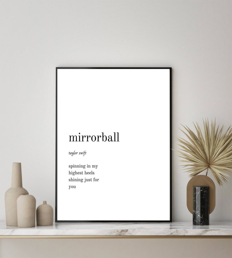 Taylor Swift mirrorball Lyrics Printable Download Taylor Etsy