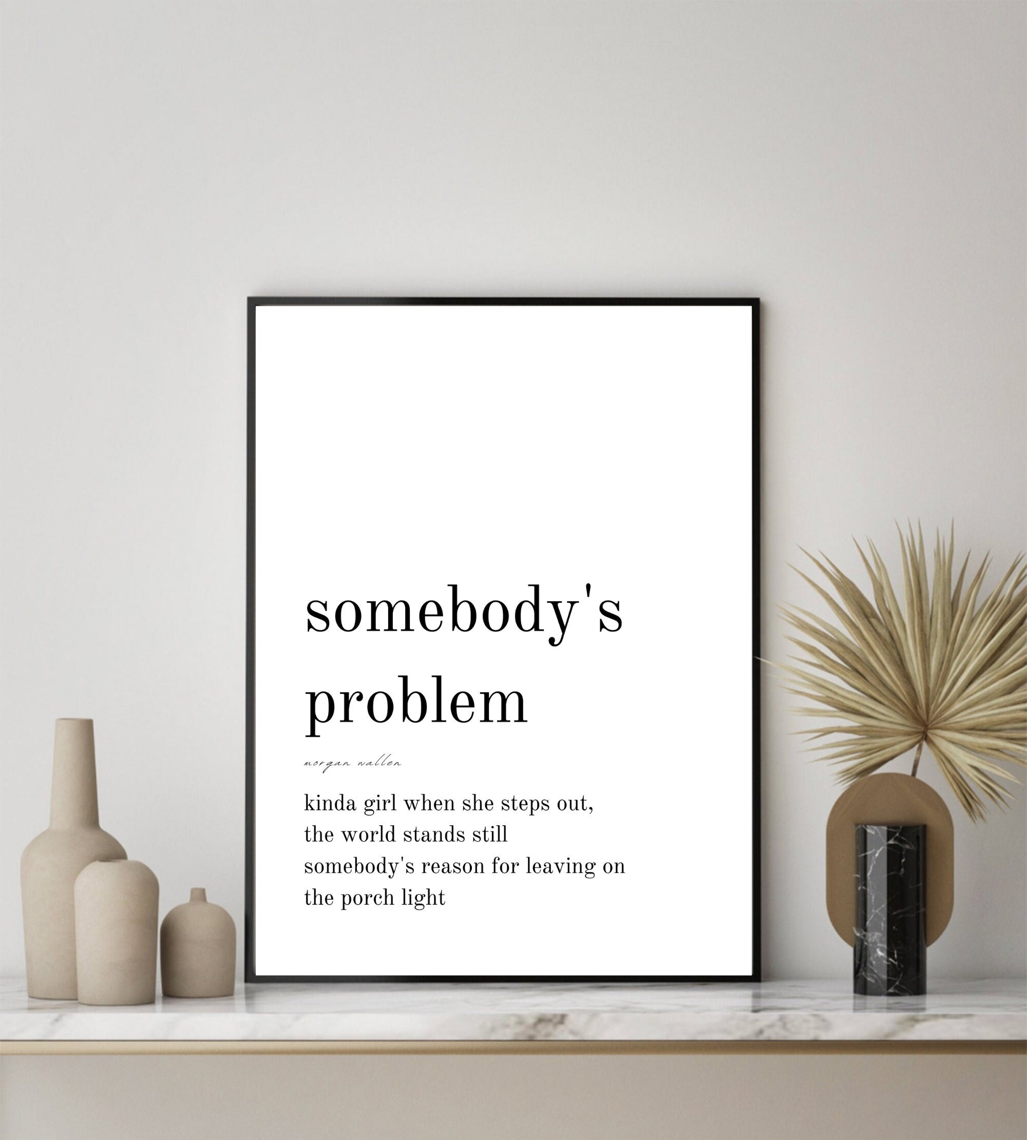 Wallen 'Somebody's Problem' Lyric Wall Art Etsy