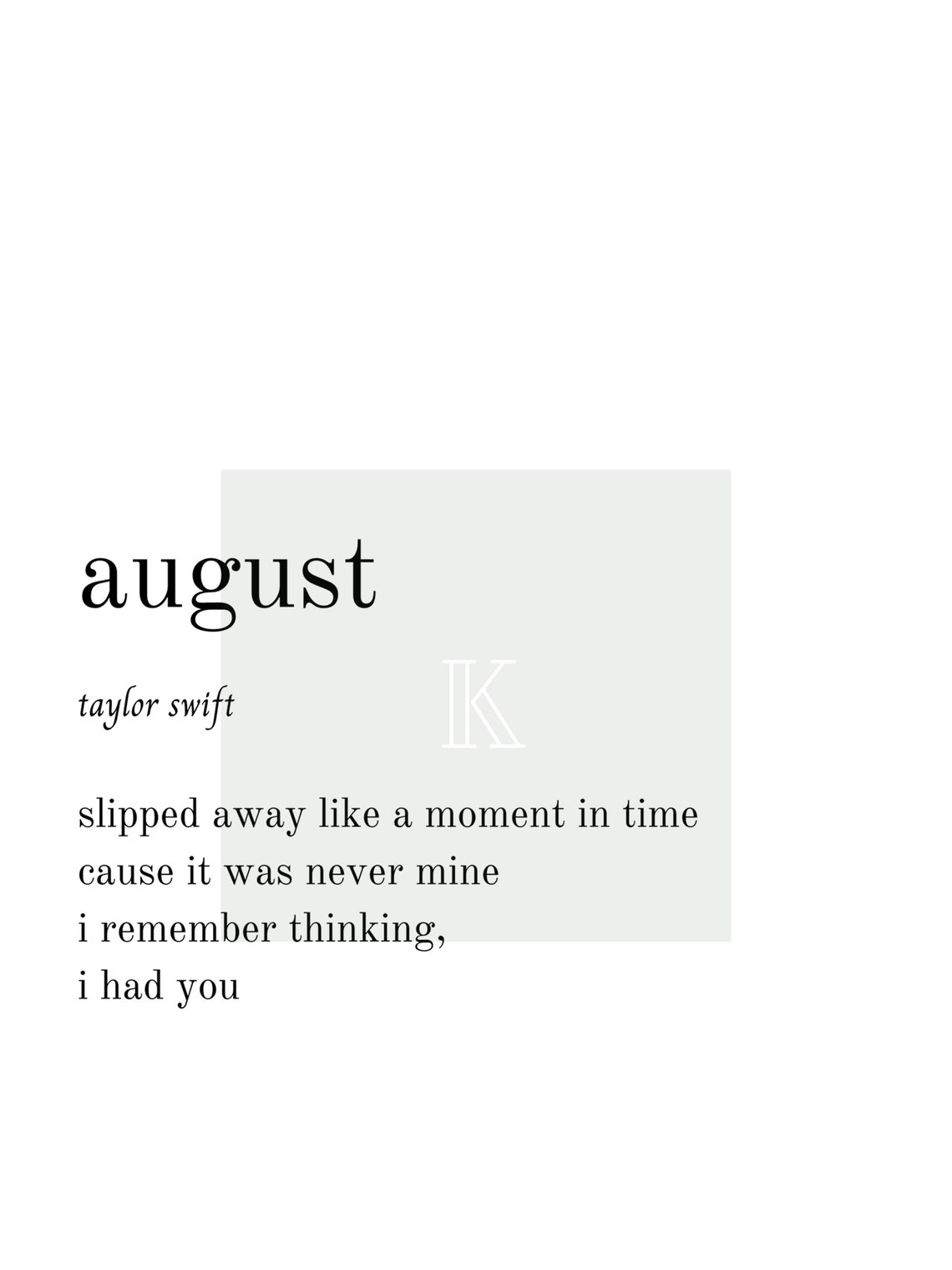 Taylor Swift august Lyrics Printable Download Taylor Swift Etsy