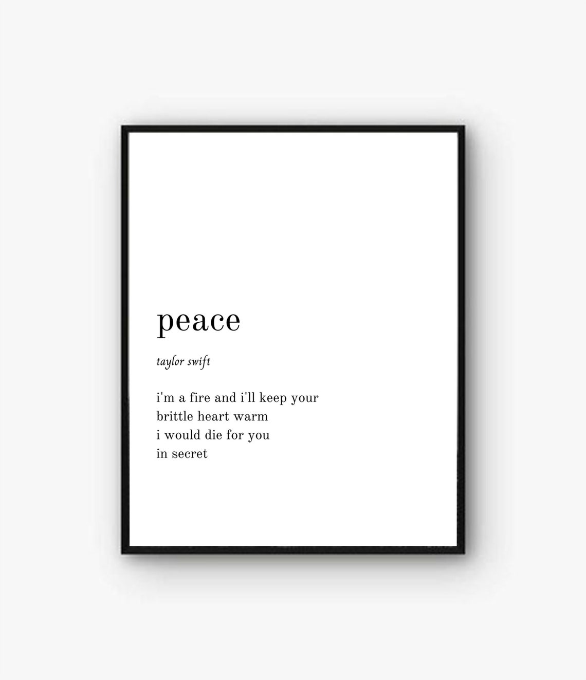 Taylor Swift peace Lyrics Printable Download Taylor Swift Etsy