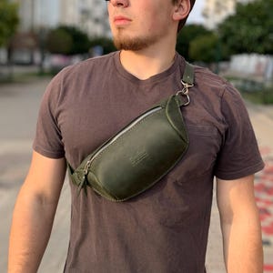 Leder Gürteltasche, Crossbody Bag Men, Leder Bauchtasche, Gürteltasche, Leder Hüfttasche, Geschenk für Männer, Herren Gürteltasche, Leder Sling Bag