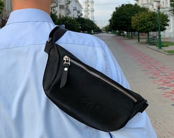 Belt bag leather brown, leather handmade belt bag, leather waist pack,minimalist leather belt bag,  pouch wallet, leather waist bag