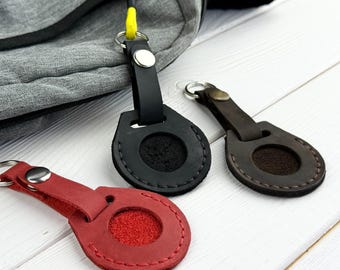 Personalized leather airtag holder, apple airtag case, leather airtag keychain, airtag accessories, airtag cover, airtag leather case