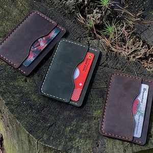 Personalisierter Lederkartenhalter, Visitenkartenhalter aus Leder, schlanke Brieftasche, minimalistische Kartenhülle, Brieftasche für die Vordertasche