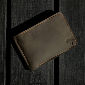 Monedero de cuero, clip para billetes personalizado, billetera minimalista de bolsillo frontal, billetera pequeña para hombre, regalo personalizado para esposo, billeteras para hombres