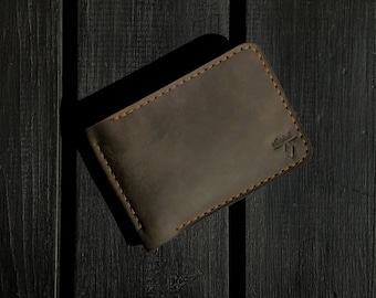 Monedero de cuero, clip para billetes personalizado, billetera minimalista de bolsillo frontal, billetera pequeña para hombre, regalo personalizado para esposo, billeteras para hombres