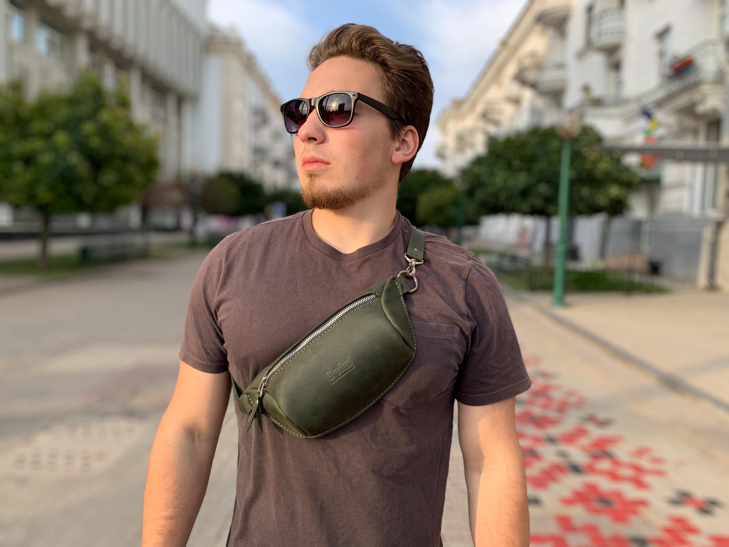 Leather belt bag, crossbody bag men, leather fanny pack, bum bag, leather hip bag, gift for men, mens waist bag, leather sling bag