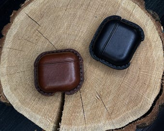 Op maat gemaakte leren airpods pro-hoes, unieke airpod pro 2-hoes, gepersonaliseerde airpod 4-hoes, airpods-accessoires, apple airpod-hoesje, cadeau voor mannen