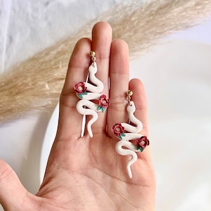 Snake Earrings, Floral clay Earrings, Animal Earrings, Statement Earrings, Mix and Match Earrings, Polymer Clay Earrings, Clay jewellery,