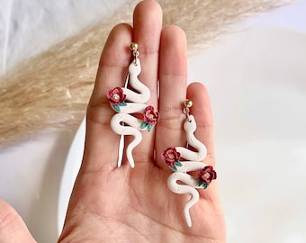 Snake Earrings, Floral clay Earrings, Animal Earrings, Statement Earrings, Mix and Match Earrings, Polymer Clay Earrings, Clay jewellery,