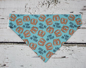 Pretzel Over the Collar Dog Bandana, No Tie Pet Bandana, Little Bit Salty Dog Bandana, Pet Scarf, Dog Neck Scarf, Foodie, Food Pet Bandana