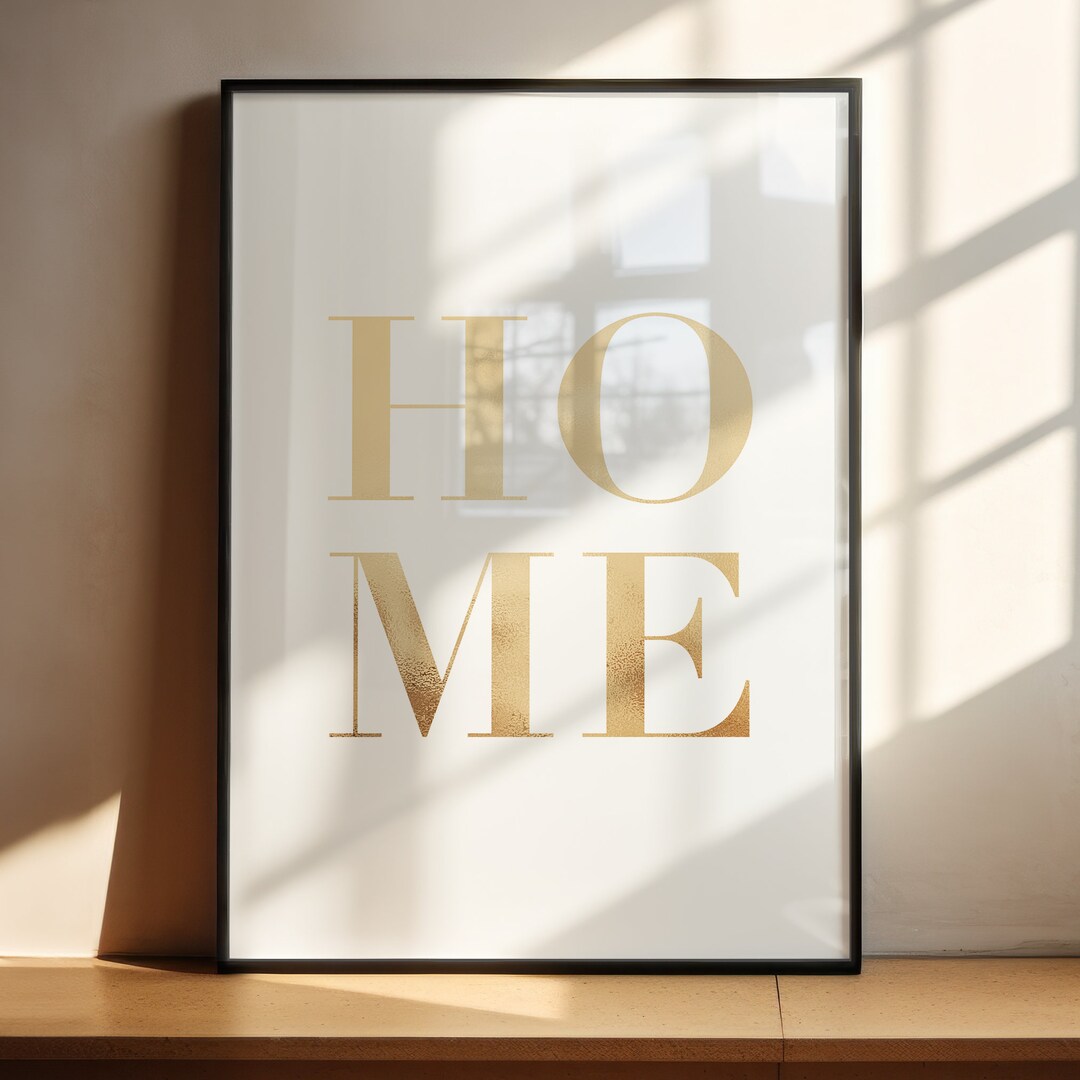 Gold Home Typography Art Print, Couples Home Gift, Modern Quote Artwork ...